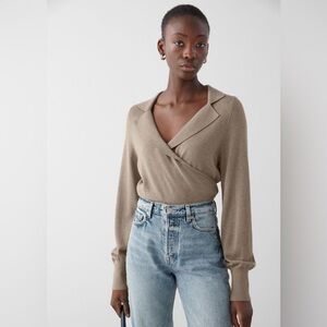 & Other Stories Fitted Crop Wrap Sweater